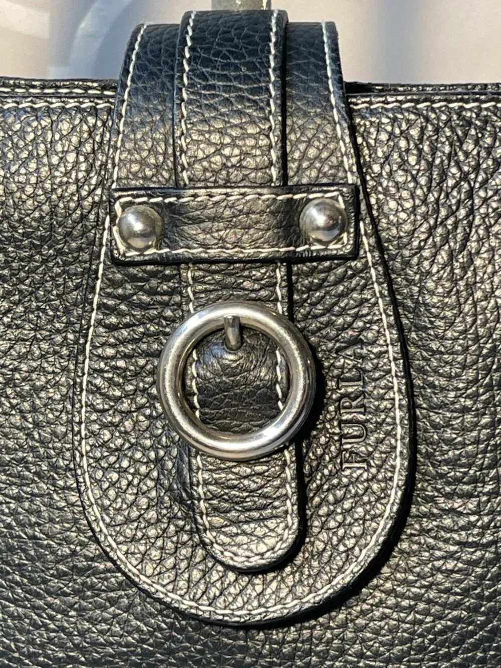 Furla Large Italian Leather Tote Bag Made in Italy Shoulder Work Laptop Bag